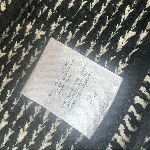 IRO Azure Black and White Open Front Tweed Blazer Womens EU 38 US 6 - Picture 10 of 10